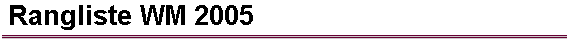 Rangliste WM 2005